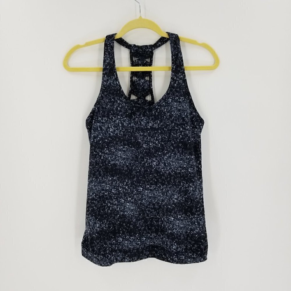 Athleta X’s & O’s Workout Yoga Athletic Tank Top Black Built in Bra Size Medium - Picture 3 of 8